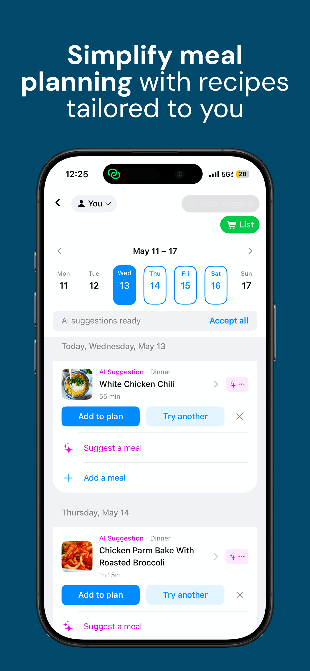 Simplify meal planning with recipes tailored to you