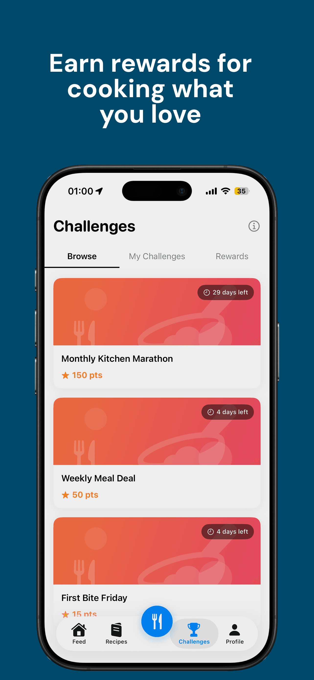 Earn rewards for cooking what you love